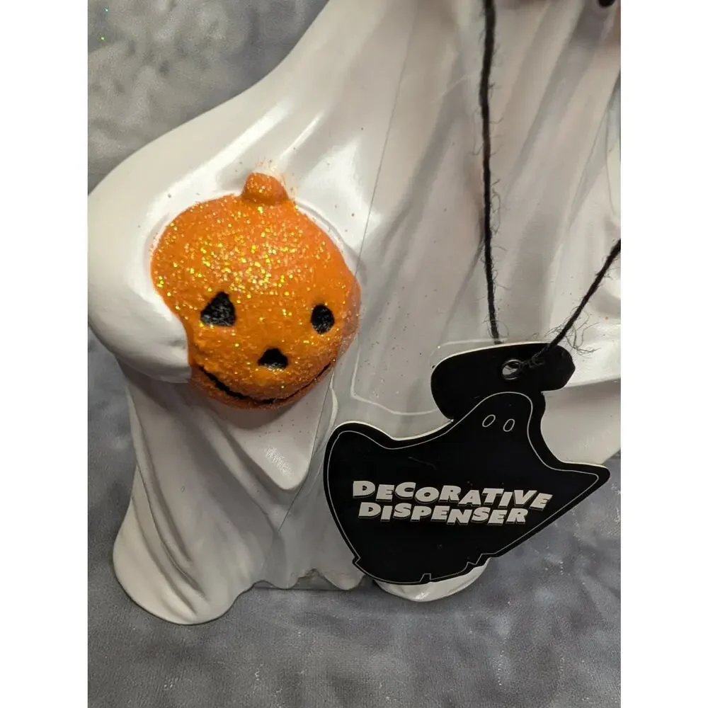 Ghost Witch Hat Glitter Pumpkin Soap Pump Dispenser Halloween Decor NEW!